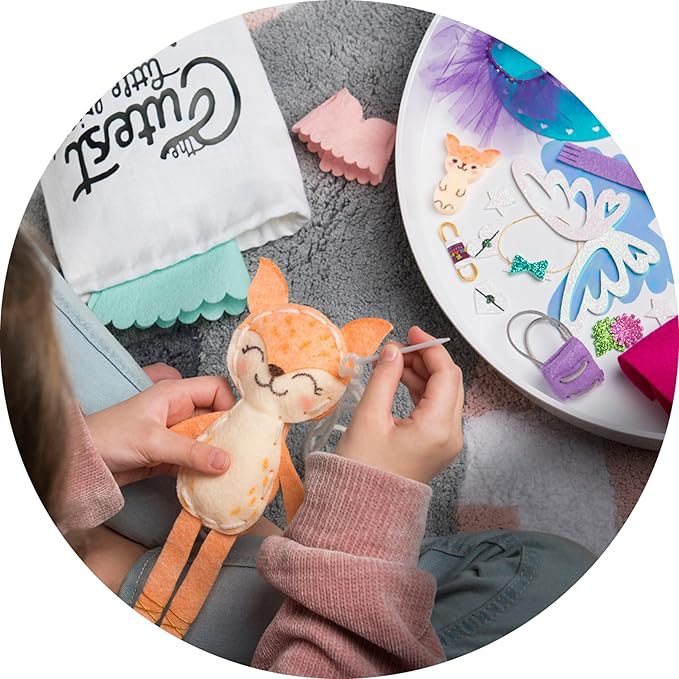 Craft-tastic – Make a Fox Friend Craft Kit – Learn to Make 1 Easy-to-Sew Stuffie with Clothes & Accessories-CubbioJoy