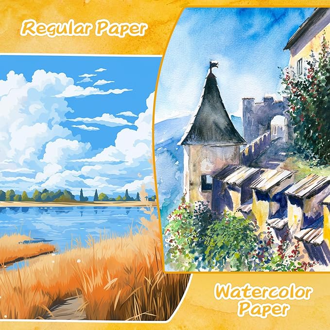 Caliart Metallic Watercolor Paints, 50 Colors Glitter Watercolors Set with 1 Brush, Portable Travel Painting Kit Gifts for Adults Artists Kids Teen Girls Boys Art Supplies-CubbioJoy