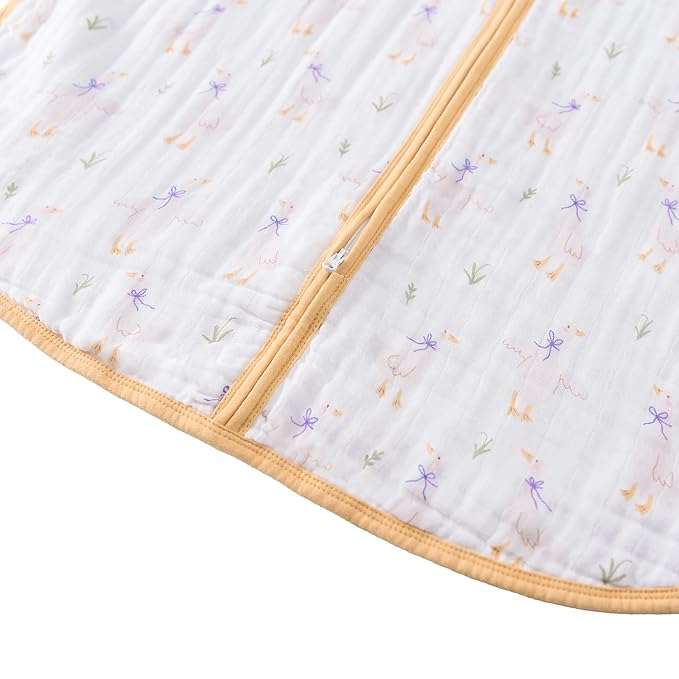 Baby Sleep Sack 2-4 T Baby Wearable Blanket 100% Organic Cotton 0.5 TOG Toddler Sleep Sacks 2- Way Zipper Soft 4 Layers 2T 3T 4T Goose-CubbioJoy