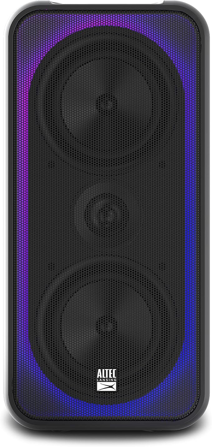 Altec Lansing Shockwave 200 Wireless Party Speaker 180W Bluetooth Speaker with a Long Lasting 12 Hour Battery, Multi LED Party Modes, Multiple bass Boost Modes, Party Sync, AM/FM Radio-CubbioJoy