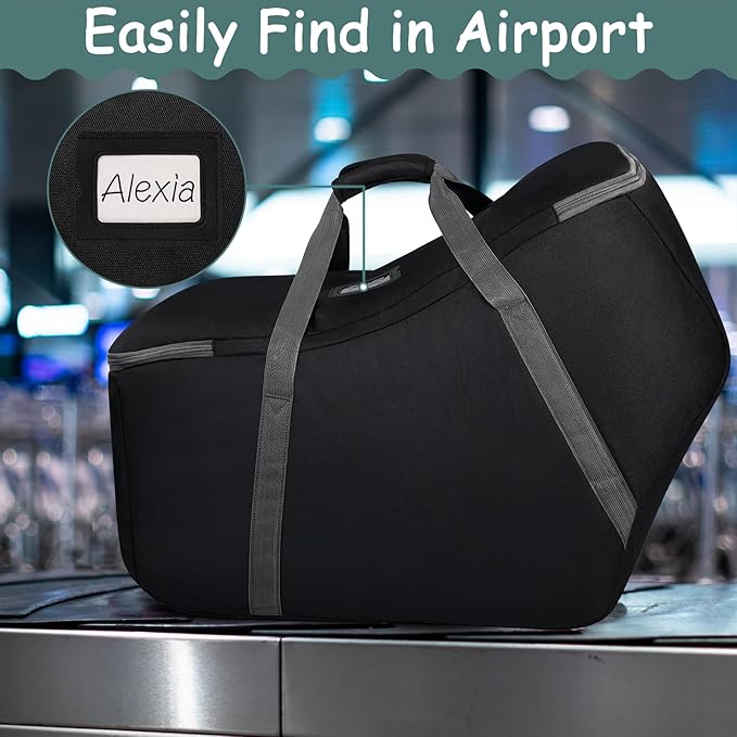 Infant Car Seat Travel Bag Fit Nuna Pipa All Model Car Seat and Base, Fit Doona Baby Stroller, Padded Car Seat Bags for Air Travel, Gate Check Bag with Side Pocket, 5 Protective Feet, Storage Bag-CubbioJoy