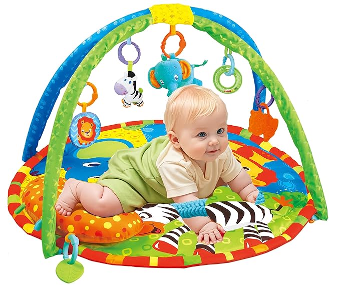 Baby Toddler Fold Acctivity Gyms Play Mats Colorful Baby Play Pad with Animal Toys, Lion-CubbioJoy