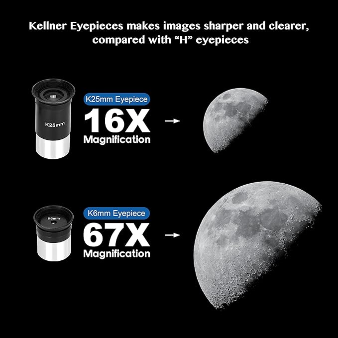 AOMEKIE 40070 Telescopes for Astronomy Beginners and Adults 70mm Astronomical Telescopes with Adjustable Tripod K6/25 Eyepieces Phone Adapter-CubbioJoy