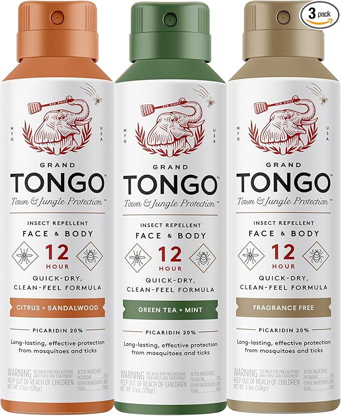 Insect Repellent Variety Pack, 12-Hour Mosquito & Tick Protection, Picaridin-Based, Water-Based, Lightweight, Quick-Drying, DEET Alternative, Face & Body Use, 3 Pack-CubbioJoy