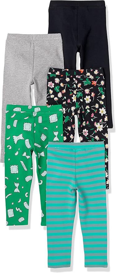 Amazon Essentials Girls and Toddlers' Leggings, Multipacks-CubbioJoy