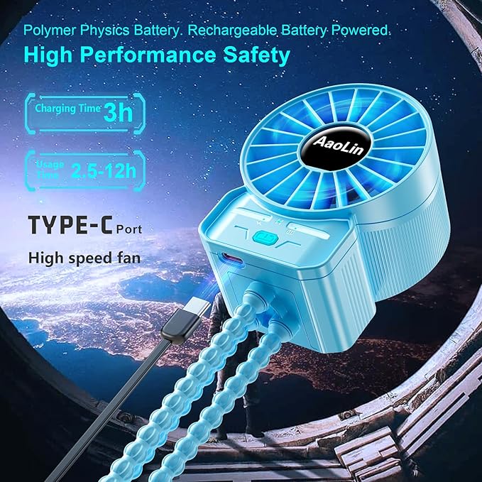 2 Pack Multifunctional Portable Stroller Fan 4 Speed 6600rpm High Speed Usb Rechargeable Personal Mini Handheld Fan Extended Tripod for Desktop Winding Kids Bed Treadmill Bike Golf Cart Outdoor Travel-CubbioJoy