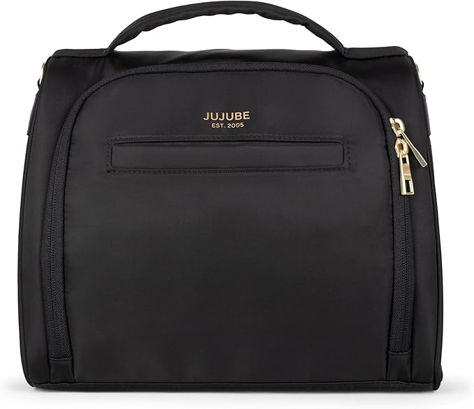 JuJuBe New Insulated Bottle Bag, Breastmilk Storage Bag for Baby Bottles, Travel Insulated Waterproof Lunch Bag or Cooler Bag for Nursing, Milk, Food, Baby Formula, Snacks, Black, Mothers Day Gift-CubbioJoy