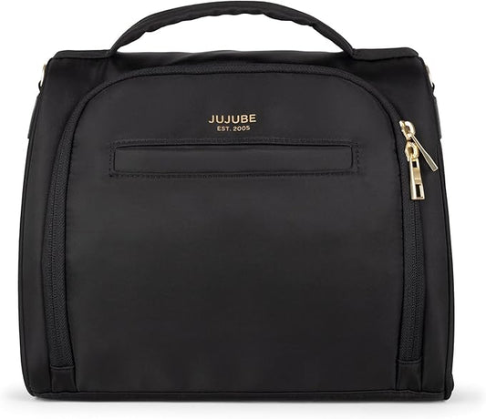 JuJuBe New Insulated Bottle Bag, Breastmilk Storage Bag for Baby Bottles, Travel Insulated Waterproof Lunch Bag or Cooler Bag for Nursing, Milk, Food, Baby Formula, Snacks, Black, Mothers Day Gift-CubbioJoy