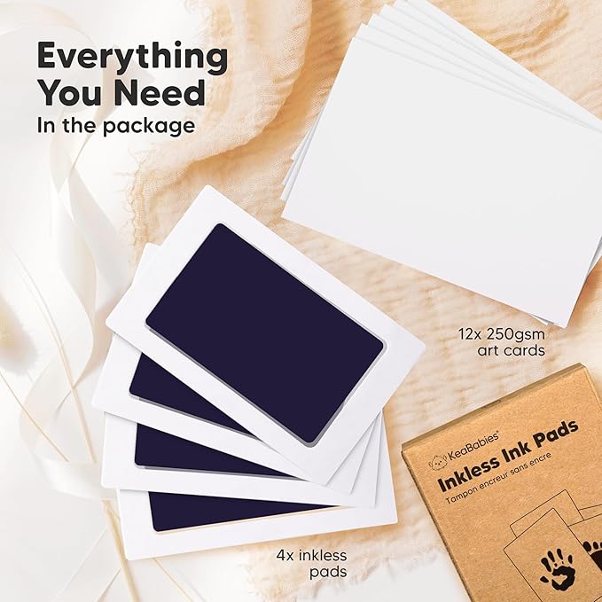 4-Pack Inkless Baby Hand and Footprint Kit - Mess Free Ink Pad for Newborn Keepsake, Dog Nose & Paw Print Kit, Clean Touch Ink Pad for Baby Hand & Footprints, Ideal New Mom Gifts (Twilight)-CubbioJoy