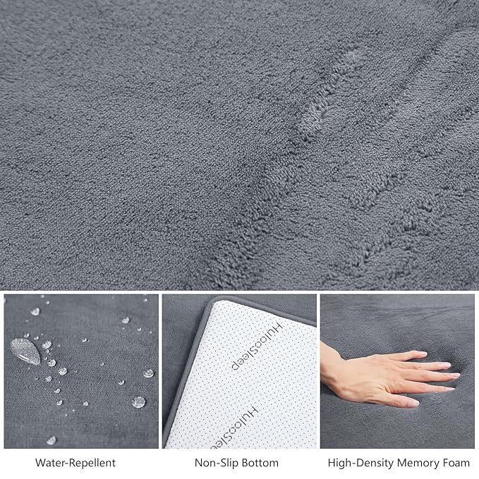 Baby Play Mat for Floor,Extra Large 79"×118" Tummy Time Mat,Thicker Memory Foam Mat for Toddler,Infant,Kids,Water Repellent Ultra Soft Coral Velvet,Non-Slip Backing Safe for Crawling(Dark Grey)-CubbioJoy