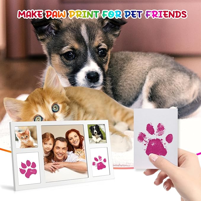 75ml Pink Baby Hand and Footprint Ink Kit, Baby Handprint Footprint Paint for Newborn Keepsake, Dog Cat Paw Print Kit, Washable, Non Toxic Acid-Free, Safe Gentle for Ideal New Mom Gifts-CubbioJoy