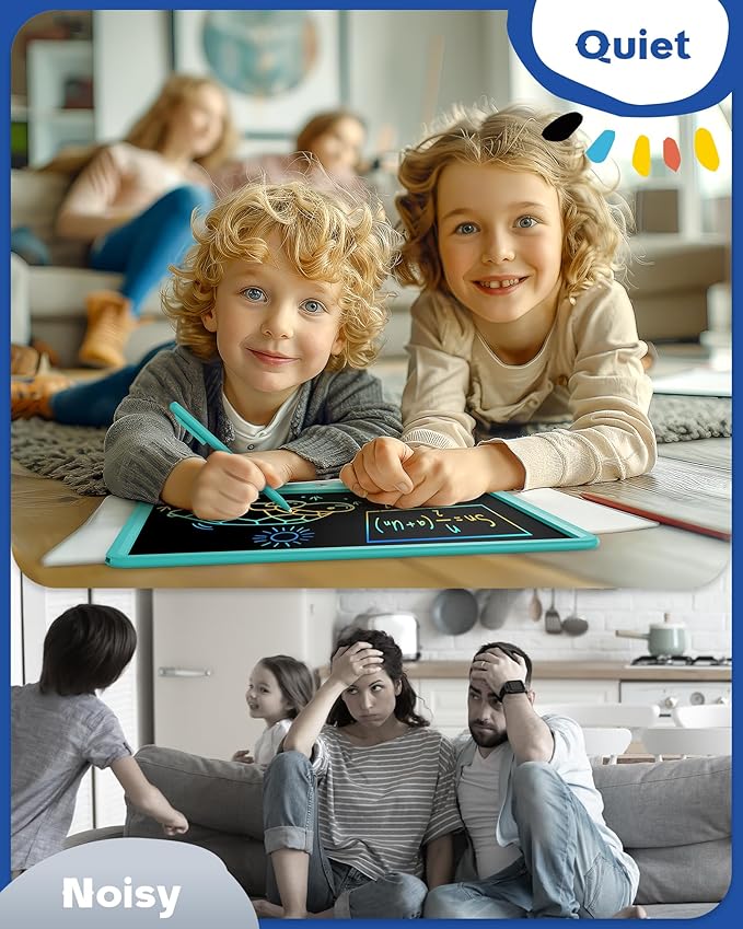 Bravokids 15 Inch LCD Writing Tablet for 3 Year Olds - Electronic Drawing Pad and Doodle Board as Educational Birthday Gifts for Girls and Boys (Blue)-CubbioJoy