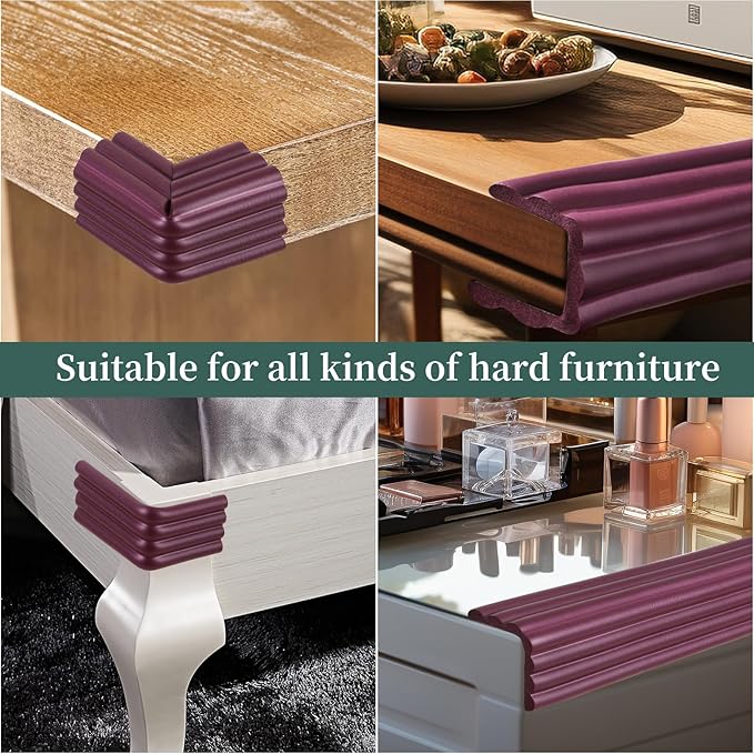 Corner Protector for Baby, Widen Edge Protector with Adhesive Backing, Baby Proofing Edge Corner Protect Self Adhesive Furniture Guard Bumper for Table, Desk, Fireplace (Dark Brown, 6.6ft)-CubbioJoy