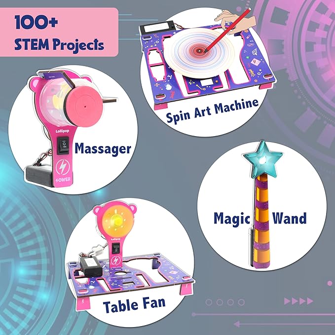 Butterfly EduFields 100+ STEM Projects | Girls Mini Engineering Kit for Ages 8 10 12 15 Years | Ultimate DIY Science Experiments for Kids | Educational Engineering Toys Best Birthday Gift idea-CubbioJoy