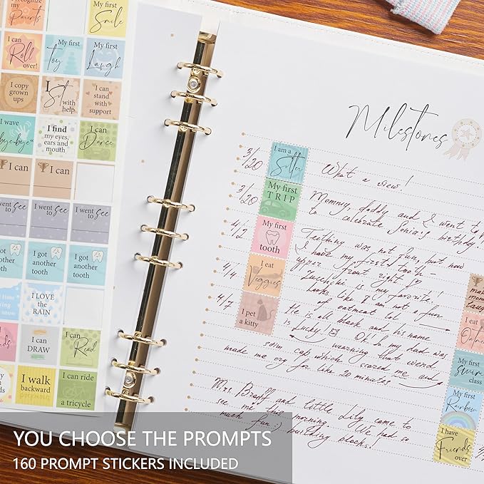 Keepsake Baby Memory Book Girl Boy – Timeless Leather-Bound Baby Milestone Book – Baby Book Keepsake Record First 5 Years – Gender Neutral Baby Scrapbook Album Baby Album Journal Registry Search Gift-CubbioJoy