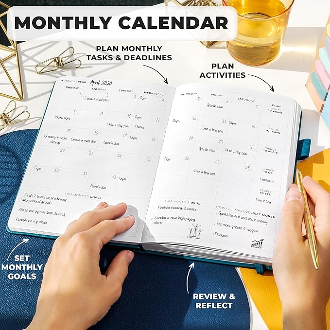 Clever Fox Planner Premium Edition – Undated Luxurious Weekly & Monthly Planner to Increase Productivity and Hit Your Goals – Organizer – Start Anytime, A5, Lasts 1 Year, Dark Teal (Weekly)-CubbioJoy