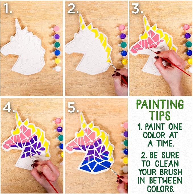 Creative Roots Mosaic Unicorn Stepping Stone, Includes 7-Inch Ceramic Stone & 6 Vibrant Paints, DIY Garden Stepping Stone Kit for Kids Ages 6+-CubbioJoy