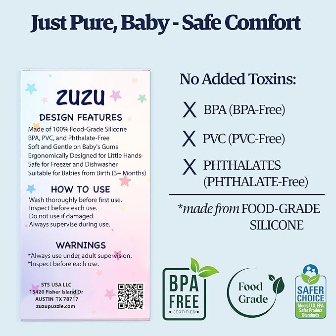 Babies Teether Teething Toys , Montessori Toy Teethers for 0-36 Months, Infant Sensory Relief Teething Stick Toys, Parent Baby Essentials, Baby Gift Teether – BPA‑Free, Food‑Grade Silicone 6 Pack-CubbioJoy