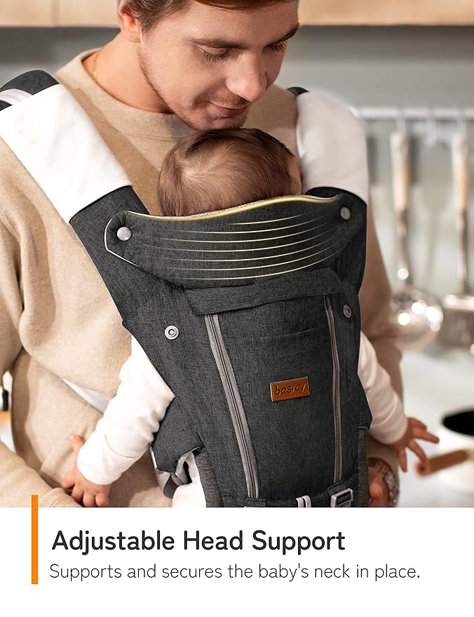 besrey Baby Carrier Hip Seat for Dad, Front Summer Infant Carrier Newborn to Toddler, Plus Men Backpack Holder, Harness for Carrying Infant, Hip Seat with Strap-CubbioJoy