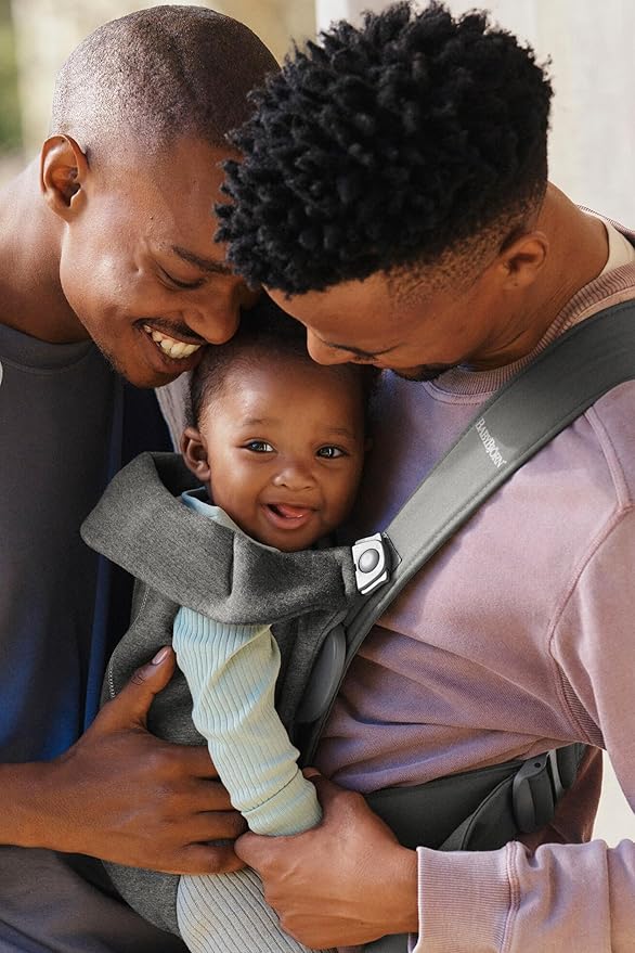 BabyBjörn Baby Carrier Mini, Dark Gray, 3D Jersey Infant Carrier (7-25 lbs), Ergonomic, Easy-to-Use-CubbioJoy