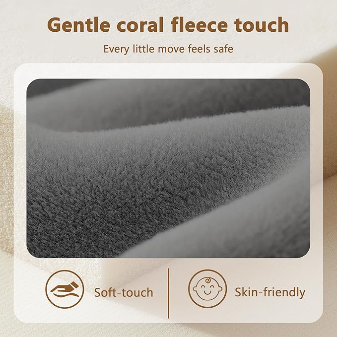 Baby Play Mat for Floor, 1.3'' Thick Memory Foam Tummy Time Mat - Super Soft Coral Velvet Nursery Rug with Non-Slip Backing, Crawling Rug for Toddlers/Infants, Yoga & Tatami Use, 59''x79''-CubbioJoy