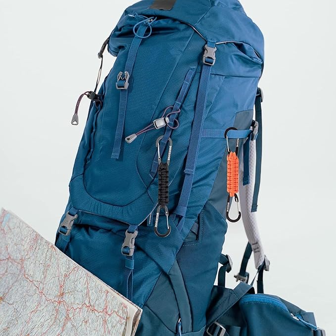 BRAVESHINE Paracord Keychain Carabiner Clip, D Ring Lanyard Hanger Stroller Hook for Water Bottle, Key, Backpacks, Men, Women-CubbioJoy