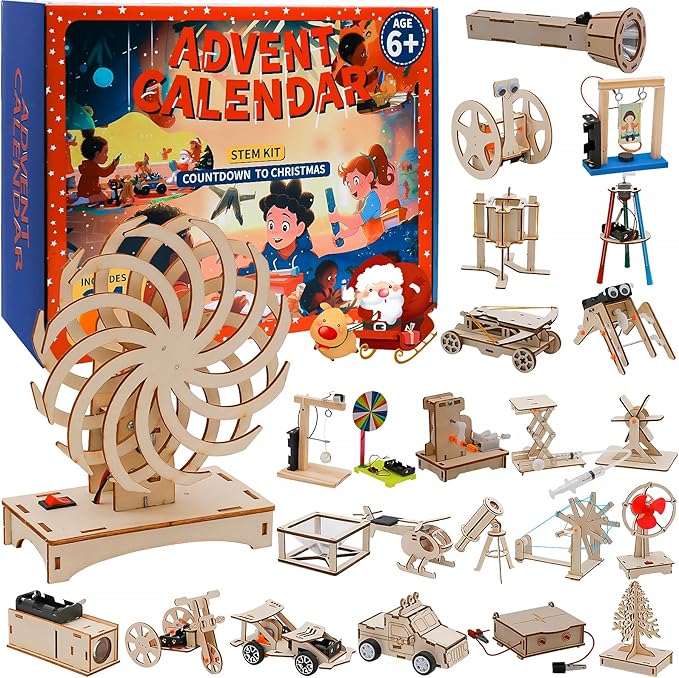 Advent Calendar 2024 Kids Boys - Christmas Advent Calendar Science STEM Kit for Kids - 24 Days of Christmas Countdown Toys Xmas Surprise Gift Christmas Party Favors Kids Teens-CubbioJoy