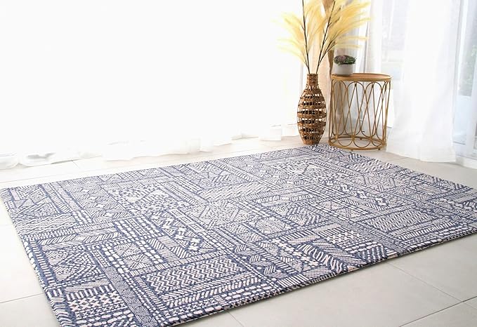 Cushmat Stylish Reversible Foam Play Mat (Large, Explorer - Cloud Indigo) - Soft, Waterproof, Durable Play mat for Infants, Babies, Toddler, Kids & Grownup - 6.5ft x 4.5ft-CubbioJoy