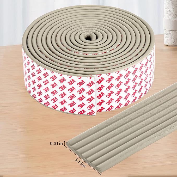 Corner Protector for Baby, Widen Edge Protector with Adhesive Backing, Baby Proofing Edge Corner Protectors Self Adhesive Furniture Corner Guard Bumper for Table, Desk, Fireplace (Gray, 16.4ft)-CubbioJoy