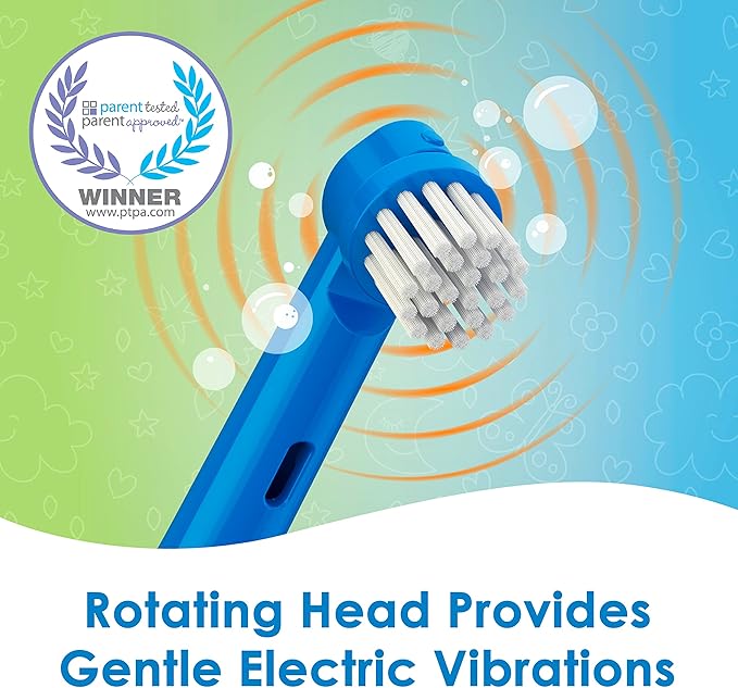 Brusheez Kids’ Electric Toothbrush Set - Safe & Effective for Ages 3+ - Parent Tested & Approved with Gentle Bristles, 2 Brush Heads, Rinse Cup, 2-Minute Timer, & Storage Base (Buddy The Bear)-CubbioJoy