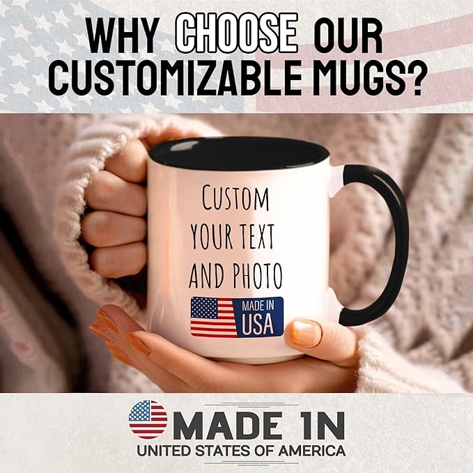 Custom Photo Mug Personalized Coffee Mugs with Photo Text Name Customized Cup Unique Gifts for Men Women Friend Family Wedding Christmas-CubbioJoy