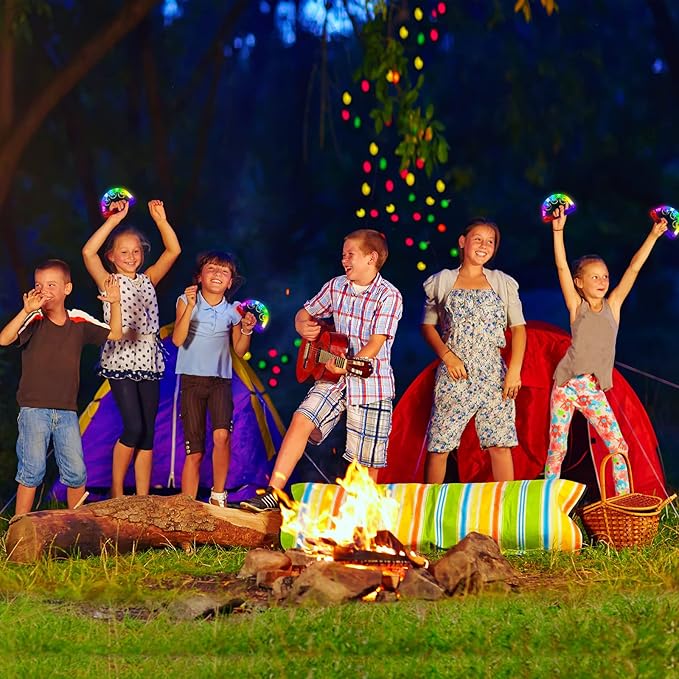 Aywewii LED Tambourine, Light Up Toys Handheld Musical Flashing Tamborine Sensory Toys Autism Toys Party Supplies for Birthday Anniversaries Gifts for Kids Adults Teens (6 Pack)-CubbioJoy