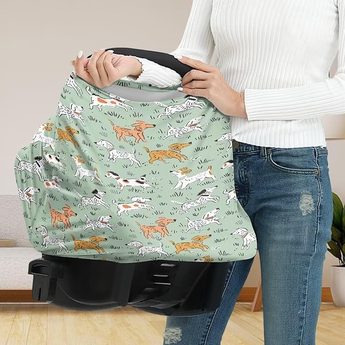 Binienty Cartoon Puppy Design Baby Stuff Car Seat Covers Womens Multi-use Cover Carseat Canopy, Elastic Lounger Canopy - Newborn Essentials, Nursing Top-CubbioJoy