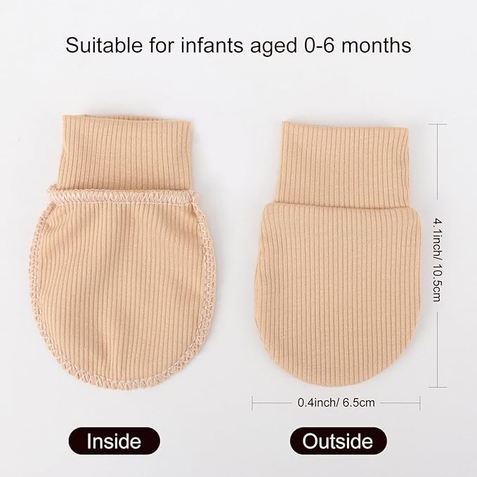 BQUBO 6 Pairs Newborn Baby Boys Girls Mittens 0-6 Months Unisex-Baby Infant Mittens Elastic No Scratch Wrist Gloves-CubbioJoy