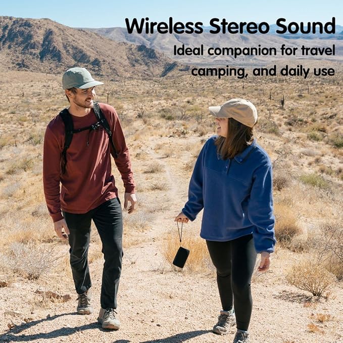 Bluetooth Speaker,MusiBaby M68 Small Portable Speaker:Speaker with BT5.3,Waterproof,Wireless,Bass,HD Sound,24H Playtime for Outdoor，Beach,Party,Stocking Stuffers,White Elephant Gifts(Blk)-CubbioJoy