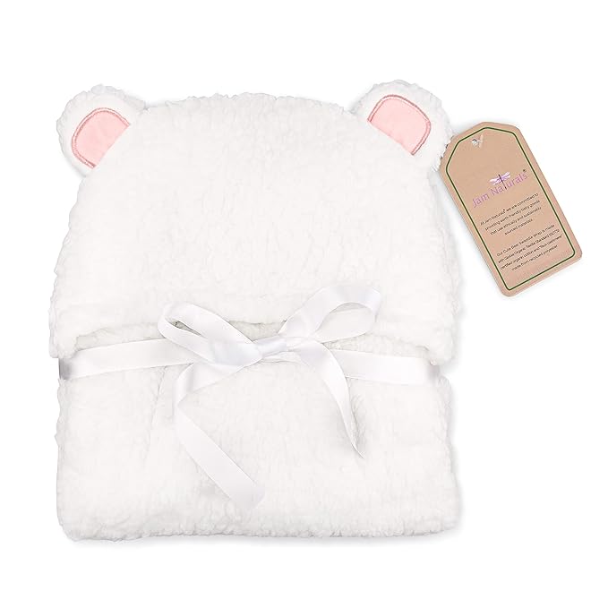 Jam Naturals- Baby Swaddle Blanket, Cute Bear Organic Receiving Swaddling Wrap, Newborn Baby Girl Soft Plush Registry Gift (Pink 0-3)-CubbioJoy