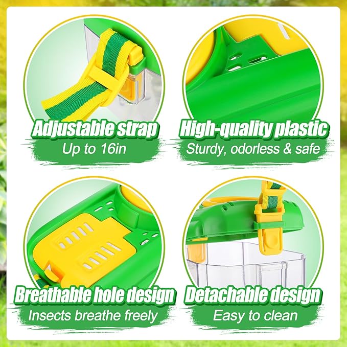 2Sets Bug Catcher for Kids - Sturdy Kids Bug Catching Kit Gifts with Collector Butterfly Net Tweezer, Bugs Habitat Outdoor Explorer Kit for Age 3 4 5 6 7 8, 8Pcs-CubbioJoy