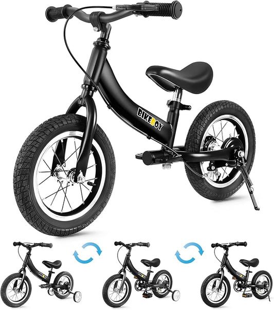 Balance Bike 2 in 1,The Dual Use of a Kids Balance Bike and Toddler Bike, for 2 3 4 5 6 7 Years Old -12 14 16 Inches with Training Theory, Brake, Pedal-CubbioJoy