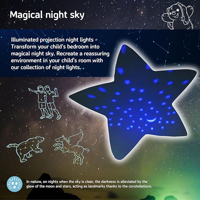 Cloud b Calming Nightlight Star Projector | Gentle Brightness | 3 Colors | 3 Constellations | Auto-Shutoff | Twilight Buddies®- Fawn-CubbioJoy