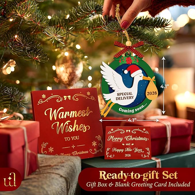 Coming Soon Baby Announcement 2026 - Pregnancy Announcement Ornament, Expecting Parents To Be Unique Gifts For Family Husband, Expecting Baby Ornament 2026, Christmas Pregnant Ornaments 2025-CubbioJoy