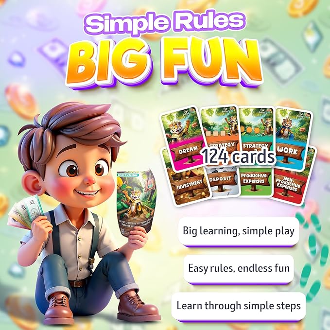BeFree for KIDS – Fun Money & Financial Literacy Board Game | Teach Kids Smart Money Skills, Investing & Saving | Educational Strategy Game for Ages 7+ | Great for Family Game Night & Cash Flow Learn!-CubbioJoy