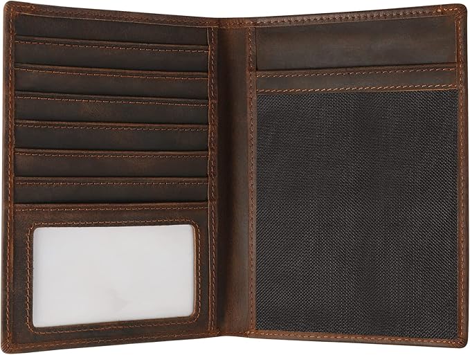 Jack&Chris Leather Passport Holder RFID Blocking Passport Travel Wallet Cover Case for Men Women Brown JC17-CubbioJoy