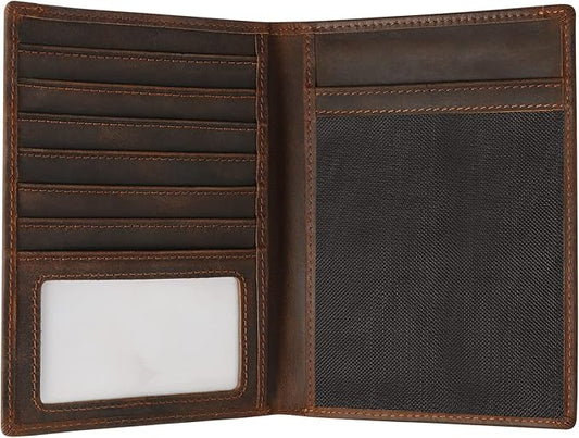 Jack&Chris Leather Passport Holder RFID Blocking Passport Travel Wallet Cover Case for Men Women Brown JC17-CubbioJoy