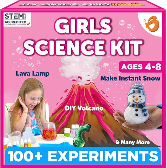 Butterfly EduFields 100+ Girls Science Kit for Kids Ages 4 5 6 7 8 | Girls in STEM & Science Experiments | Educational Gift Ideas for 4 5 6 7 8 Year Old Girl | STEM Projects, Fun Learning-CubbioJoy