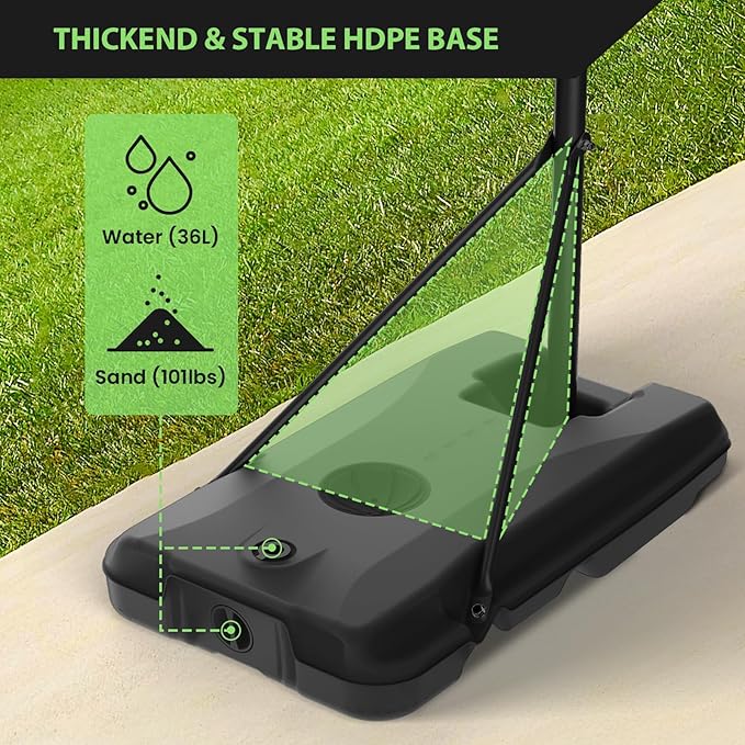 Basketball Hoop Outdoor 10 FT Height Adjustable, Portable Basketball Goals Systems with 45" Backboard for Youth Adults Kids - Backyard, Driveway, Indoor Play-CubbioJoy