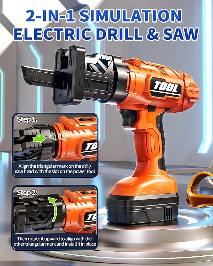 36Pcs Kids Tool Set, Toddler Tool Construction Toys with Belt & Electronic Drill for Boys Girls 3-5, Sturdy Tool Bag Suitable for Outdoor Use-CubbioJoy