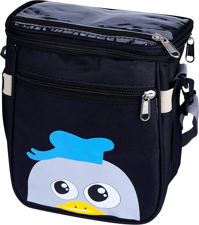 Baby Stroller Organizer Bag，Small Diaper Bag - Universal Stroller Organizer With Insulated Cup Holder,Pocket With Baby Wipes Dispenser，Adjustable Shoulder Strap(Black)-CubbioJoy