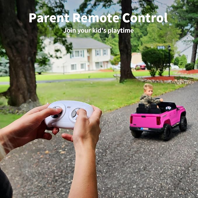 24V 2 Seater Ride on Toy for Big Kids, Electric SUV Kids Car to Drive w/Parent Remote, 2WD/4WD Switchable - Pink-CubbioJoy