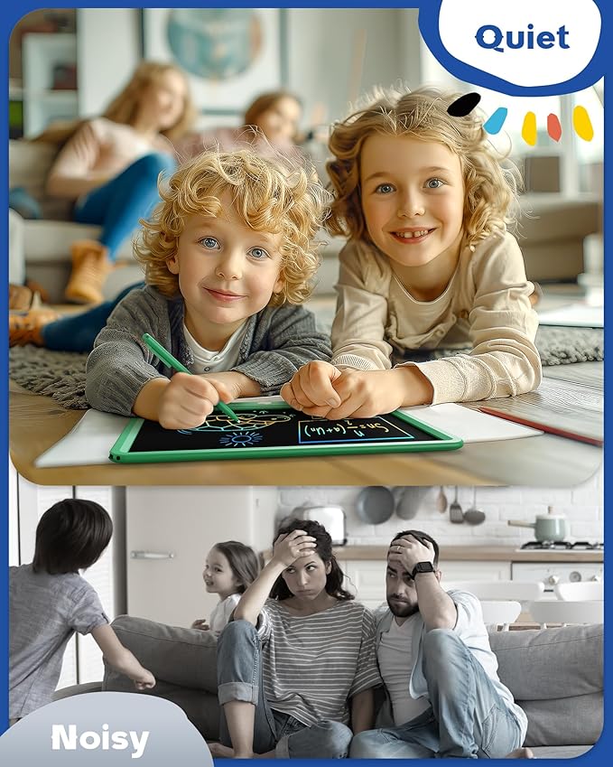 Bravokids 12 Inch LCD Writing Tablet for 3 Year Olds - Electronic Drawing Pad and Doodle Board as Educational Birthday Gifts for Girls and Boys (Green)-CubbioJoy