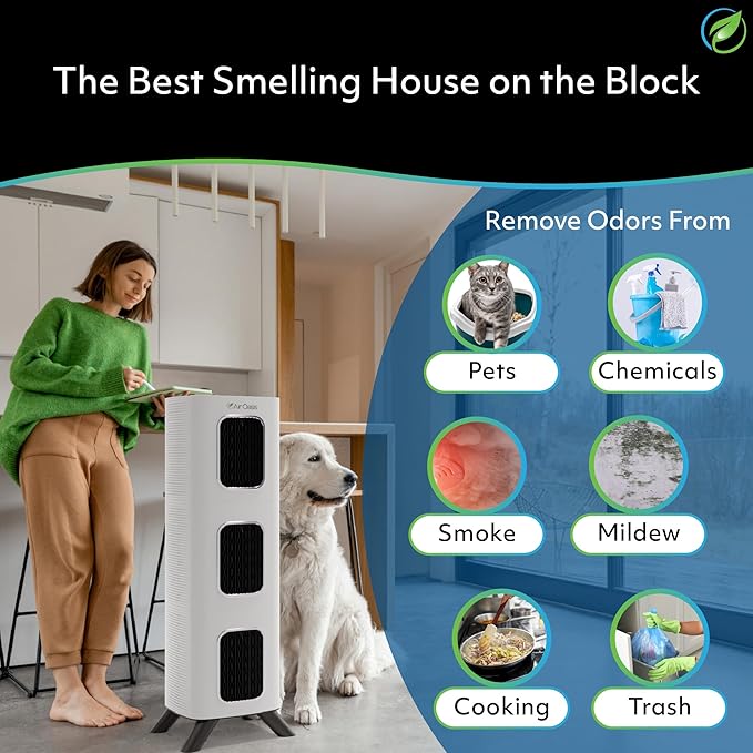 Air Oasis iAdaptAir 2.0 H13 HEPA Filter Air Purifier Reduces 99% of Viruses, Mold, Dust, Smoke, Pollen & Odors Quietest on The Market WiFi Compatible 3,975 Sq Ft of Clean Air-CubbioJoy